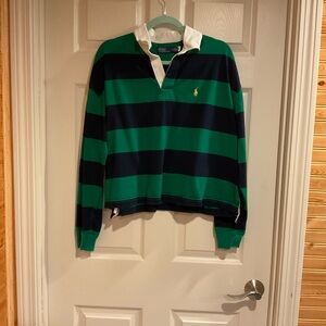 Ralph Lauren Green and Navy Rugby Shirt